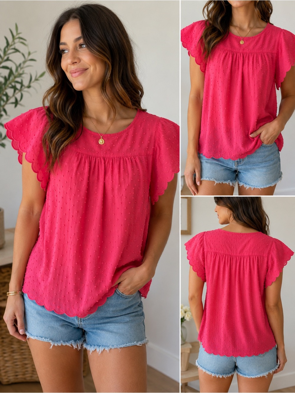 🌺 Maeve Swiss Dot Flutter Sleeve Blouse 🌺